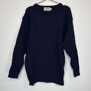 Robert Mackie Vintage Stewarton Scotland Cable Knit Wool Sweater L